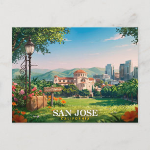 Cartão Postal Viagem Retro para San Jose Califórnia