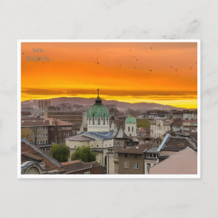 Cartão Postal viagem retrô sofia bulgária CIDADE Bulgarie Retro