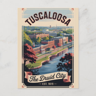 Cartão Postal Viagem Retro Tuscaloosa Alabama Vintage
