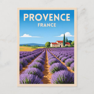 Cartão Postal Viagem Retro Vintage Provença França Paisagem