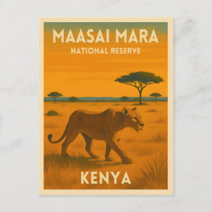 Cartão Postal Viagem Retro Vintage Quênia África Natureza Vida S