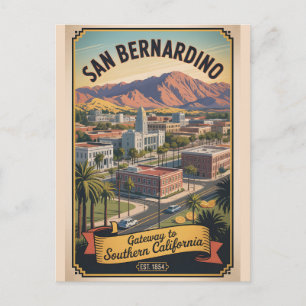 Cartão Postal Viagem Retro Vintage San Bernardino Califórnia