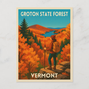Cartão Postal Viagem Retro Vintage Vermont Floresta Estadual de 