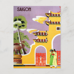 Cartão Postal Viagem Saigon Vietnã Antigo