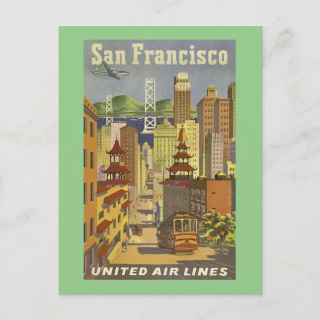 Cartão Postal Viagem San    FranciscoVintage (Frente)