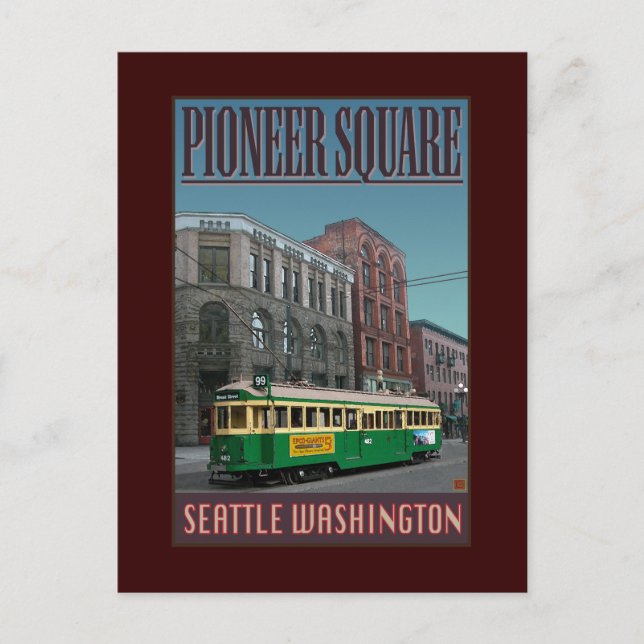 Cartão Postal VIAGEM-Seattle-Pioneer Square- (Frente)