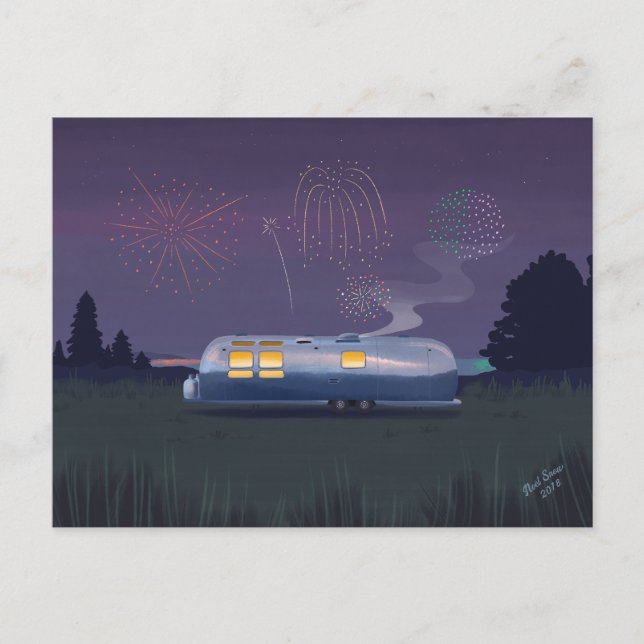 Cartão Postal Viagem Silver RV & Night Sky (Frente)