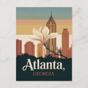 Cartão Postal Viagem Simbólica da Flor de Algodão de Atlanta Geó