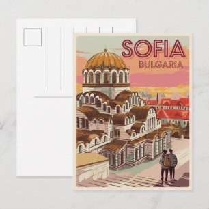 Cartão Postal Viagem Sofia, bulgária, presentes e lembranças de