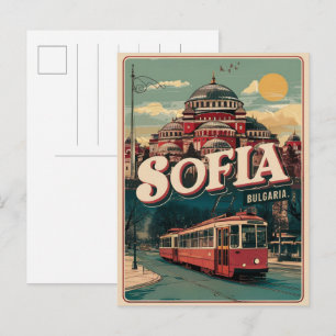 Cartão Postal Viagem Sófia, Bulgária presentes e lembranças vint