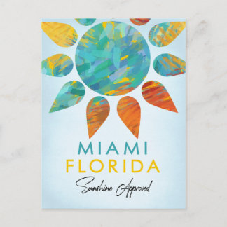 Cartão Postal Viagem Sunshine de Miami Florida