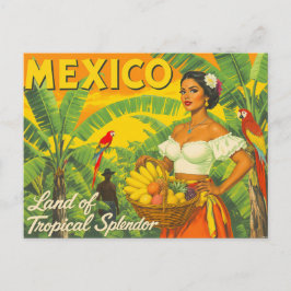 Cartão Postal Viagem Tropical Vintage México