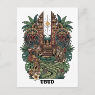 Cartão Postal Viagem Ubud Bali Indonésia