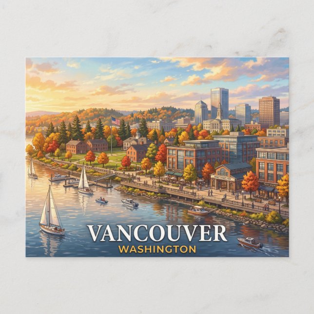 Cartão Postal Viagem Vancouver Washington  (Frente)