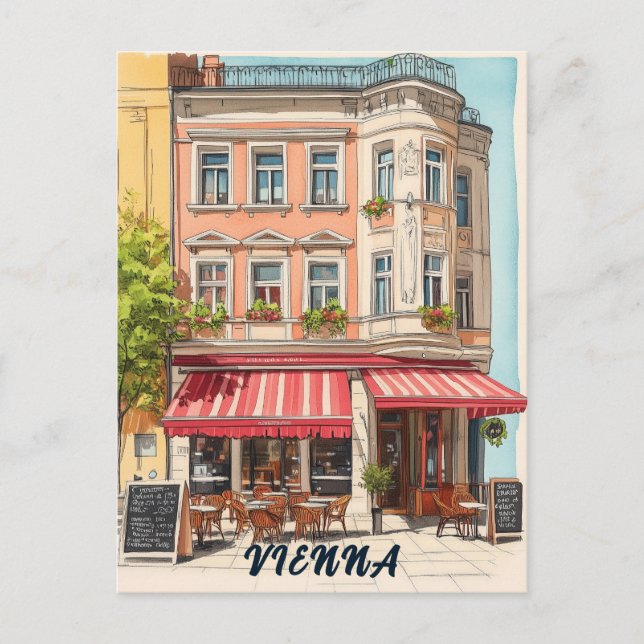 Cartão Postal Viagem Viena Áustria (Frente)