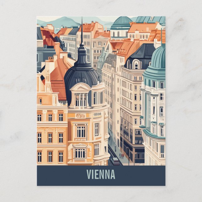 Cartão Postal Viagem Viena Áustria (Frente)