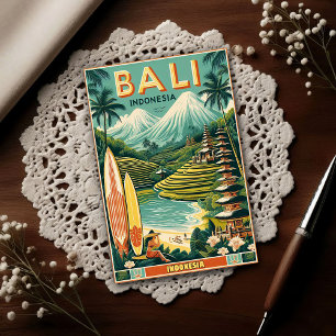 Cartão Postal Viagem Vintage Bali, Indonésia