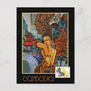 Cartão Postal Viagem Vintage Camboja