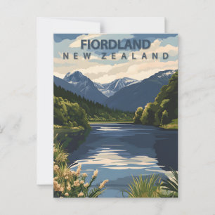 Cartão Postal Viagem Vintage Fiordland Nova Zelândia