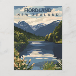 Cartão Postal Viagem Vintage Fiordland Nova Zelândia