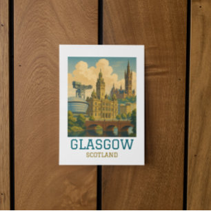 Cartão Postal Viagem Vintage Glasgow Escócia