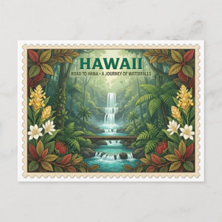 Cartão Postal Viagem Vintage Hawaii Estrada para Hana Maui Cacho
