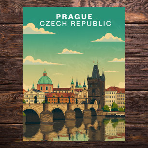 Cartão Postal Viagem Vintage Praga República Tcheca Europa