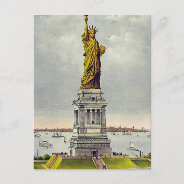 Cartão Postal Viagem Vintage Statue of Liberty New York (Frente)