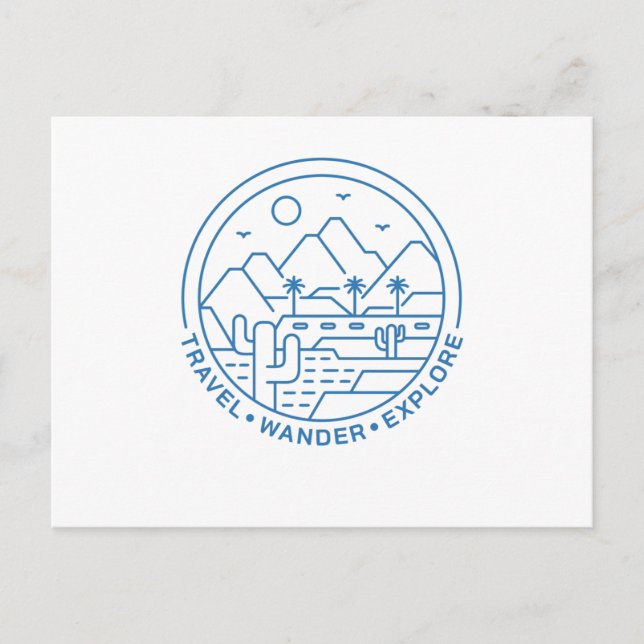 Cartão Postal Viagem Wander Explore (Frente)