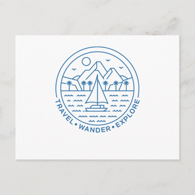 Cartão Postal Viagem Wander Explore (Frente)