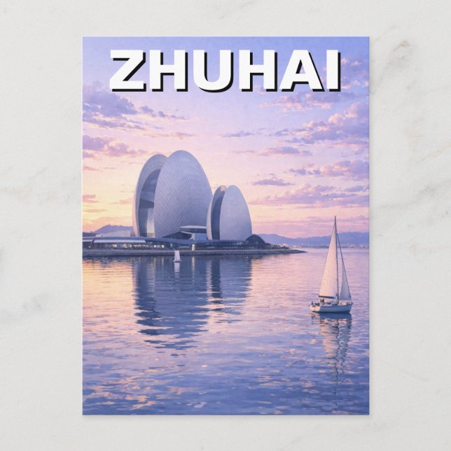 Cartão Postal Viagem Zhuhai China (Frente)