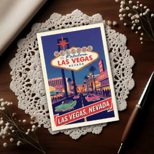 Cartão Postal Viagens a Las Vegas Vintage dos Anos 1960