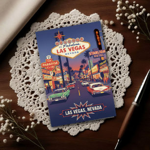 Cartão Postal Viagens a Las Vegas Vintage dos anos 60