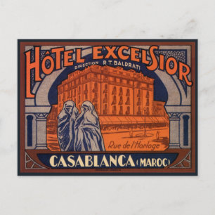 Cartão Postal Viagens Antigas, Casablanca no Marrocos, África