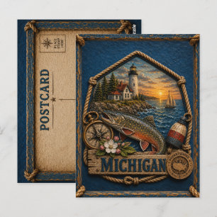 Cartão Postal Viagens Antigas em Michigan