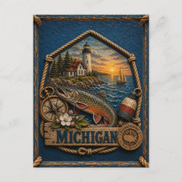 Cartão Postal Viagens Antigas em Michigan