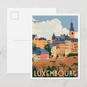 Cartão Postal Viagens Antigas Luxemburgo