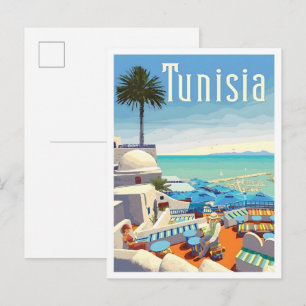 Cartão Postal Viagens Antigas na Tunísia 