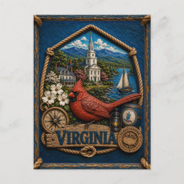Cartão Postal Viagens Antigas na Virgínia