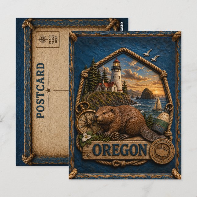 Cartão Postal Viagens Antigas Oregon (Frente/Verso)