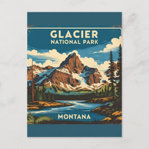 Cartão Postal Viagens Antigas Parque Nacional Glacier Montana