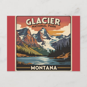 Cartão Postal Viagens Antigas Parque Nacional Glacier Montana