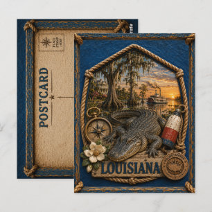 Cartão Postal Viagens Antigas pela Louisiana