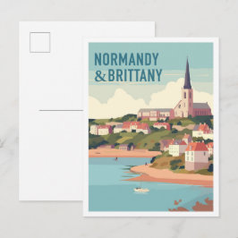 Cartão Postal Viagens antigas pela Normandia e Bretanha