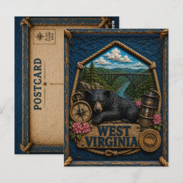 Cartão Postal Viagens Antigas pela Virgínia Ocidental