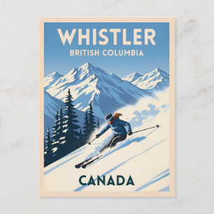 Cartão Postal Viagens Clássicas Whistler Colúmbia Britânica Esqu
