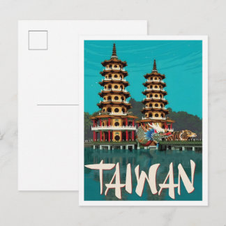 Cartão Postal Viagens de Arte Vintage em Taiwan