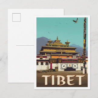 Cartão Postal Viagens de Arte Vintage no Tibete