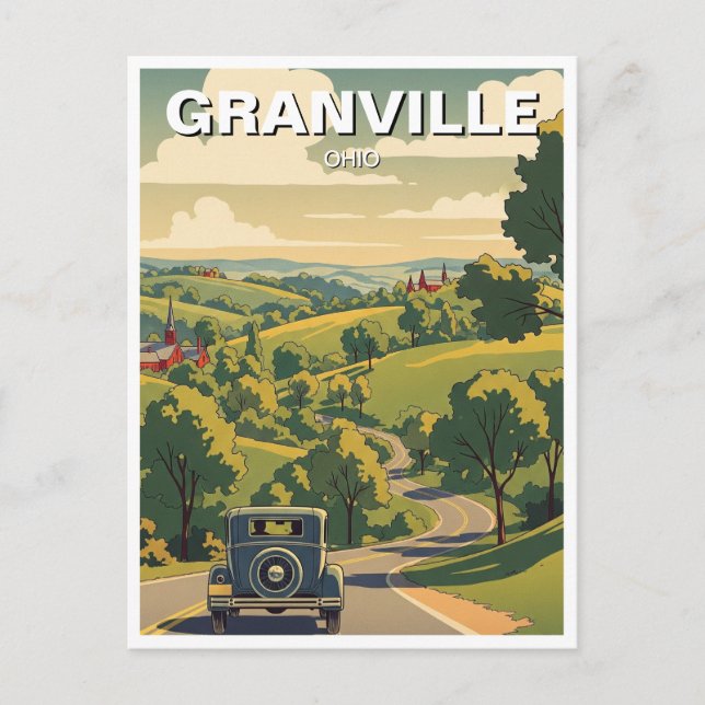 Cartão Postal Viagens para Granville Ohio (Frente)