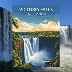 Cartão Postal Viagens pelas Cataratas Victoria Vintage Zimbábue